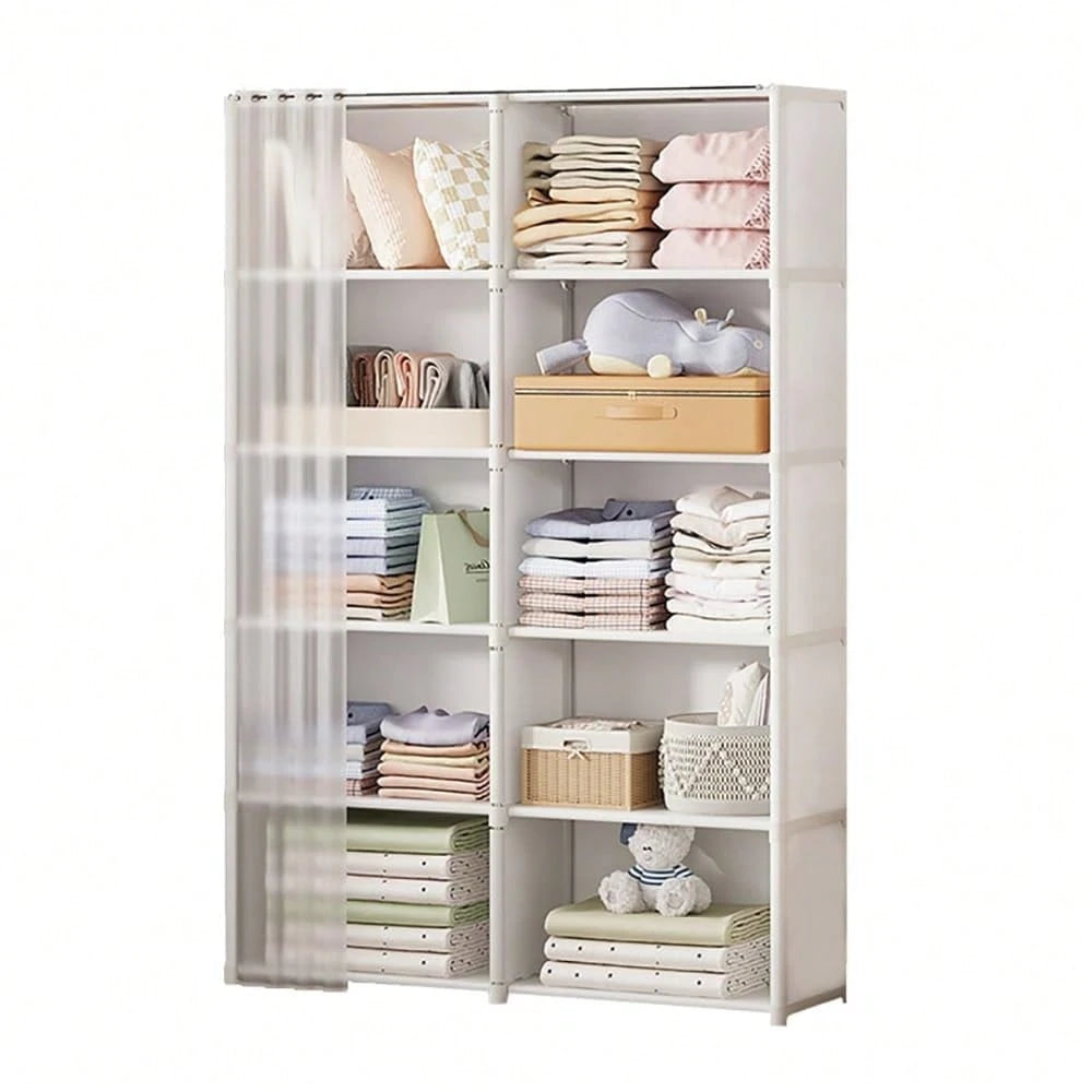 Oaoleer 1PC Portable Wardrobe Folding Wardrobe For Baby Room, Furniture Open Closets Living Room Cabinet Metal Clothes Closet Organizer System Wall Dresser