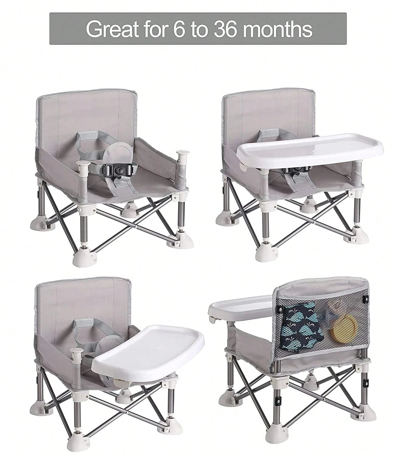 Oaoleer Portable Baby Seat Travel| Compact Fold With Straps For Indoor/Outdoor Use| Great For Camping, Beach, Lawn|Toddlers, Kids, Boys, Girls