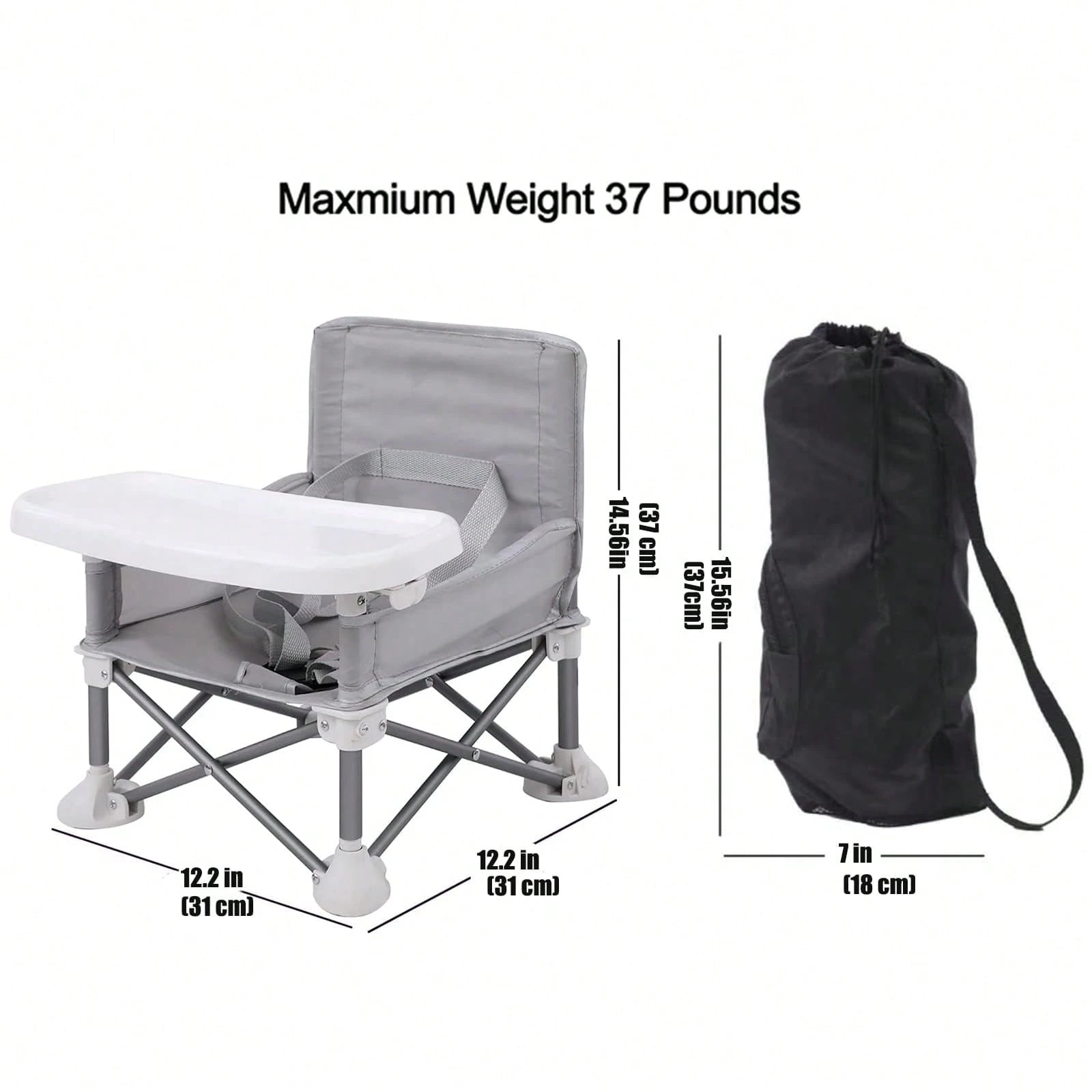 Oaoleer Portable Baby Seat Travel| Compact Fold With Straps For Indoor/Outdoor Use| Great For Camping, Beach, Lawn|Toddlers, Kids, Boys, Girls