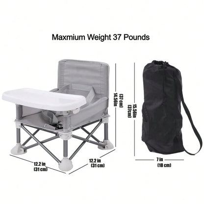 Oaoleer Portable Baby Seat Travel| Compact Fold With Straps For Indoor/Outdoor Use| Great For Camping, Beach, Lawn|Toddlers, Kids, Boys, Girls