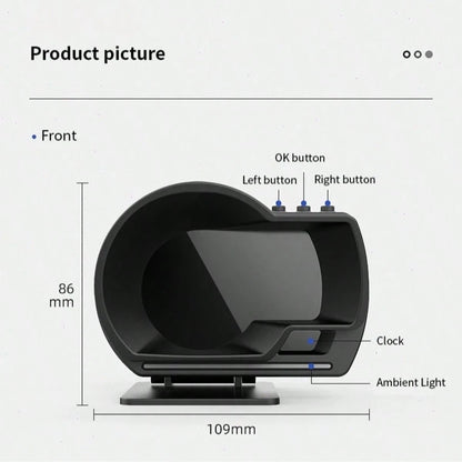 OBD + GPS HUD P24 Car OBD Head-Up Display HUD In-Car Computer Digital Speedometer, Water Temperature, Fuel Consumption, Inclinometer