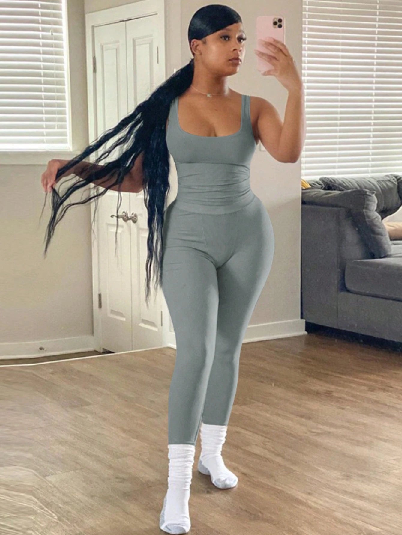 OFFBRACE Casual Workout Sets Two Piece Outfits For Women Ribbed Crop Tank Top High Waist Yoga Leggings Active Wear