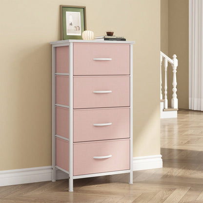 OLIXIS Dresser For Bedroom With 4 Drawers, Storage Organizer Chest Of Drawers With Removable Fabric Bins For Closet Bedside Living Room Laundry Entryway Hallway, Black