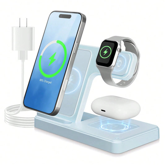 [Only Supports Wireless Headphones With Wireless Charging Function]3 In 1 Charging Station Compatible, Wireless Charger Compatible With 16 15 14 13 12 11 X Pro Max & Apple, Wireless Charging Station