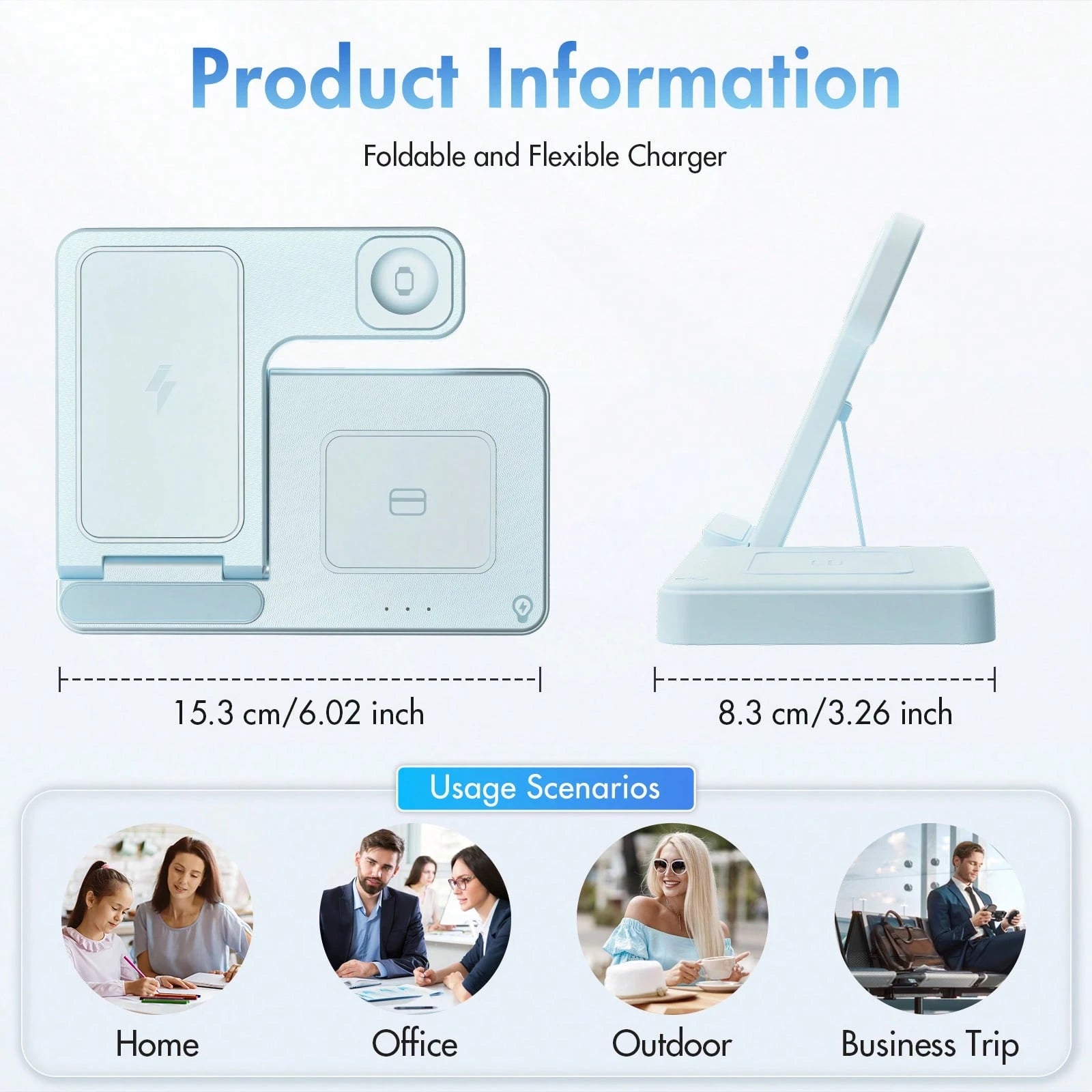 [Only Supports Wireless Headphones With Wireless Charging Function]3 In 1 Charging Station Compatible, Wireless Charger Compatible With 16 15 14 13 12 11 X Pro Max & Apple, Wireless Charging Station