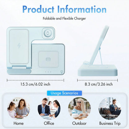 [Only Supports Wireless Headphones With Wireless Charging Function]3 In 1 Charging Station Compatible, Wireless Charger Compatible With 16 15 14 13 12 11 X Pro Max & Apple, Wireless Charging Station