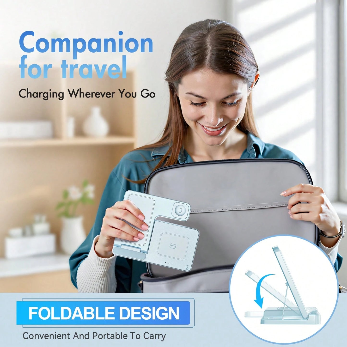 [Only Supports Wireless Headphones With Wireless Charging Function]3 In 1 Charging Station Compatible, Wireless Charger Compatible With 16 15 14 13 12 11 X Pro Max & Apple, Wireless Charging Station