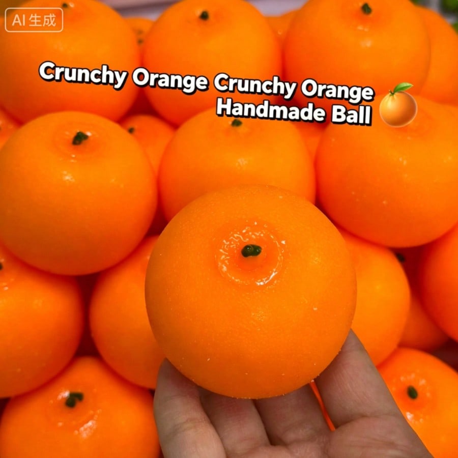 Orange Handmade Squeeze Ball, Purely Handmade DIY Crunchy Stress Relief Ball, Sensory Fidget Toy For Anxiety Relief, Novelty Birthday Gift