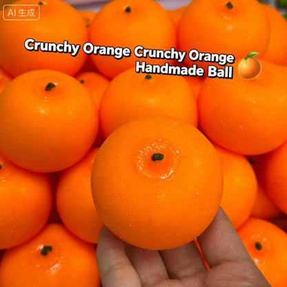 Orange Handmade Squeeze Ball, Purely Handmade DIY Crunchy Stress Relief Ball, Sensory Fidget Toy For Anxiety Relief, Novelty Birthday Gift