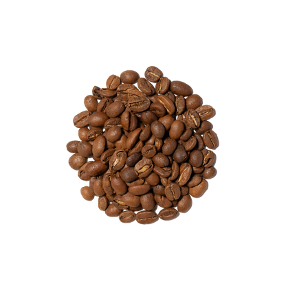 Pile of roasted coffee beans for Organic Old Crow Cuppa Joe