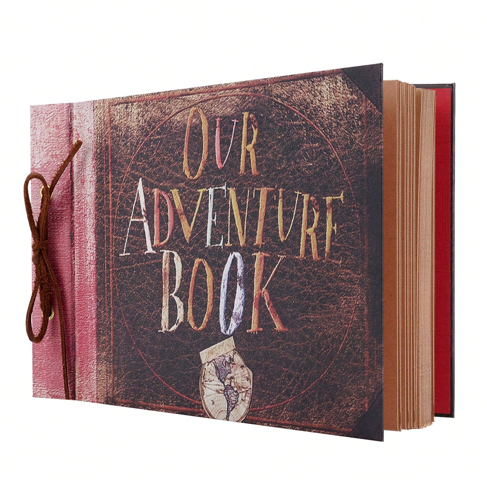 Our Adventure Book Scrapbook With Kraft Rope Retro Photo Memory Scrapbook 29.5x19cm Diy Sticky Photo Album For Diy Travel Memories Unique Wedding Anniversary Travel Storage Photo Album Beautiful Birth
