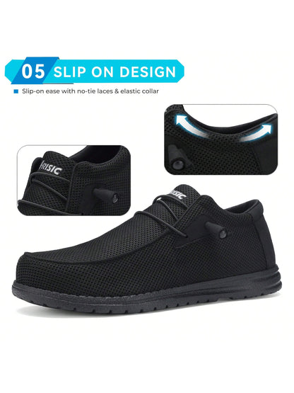 OZLOOK Safety Work Shoes For Men Lightweight Breathable Steel Toe  Shoes Slip Resistant Indestructible Construction Shoes Roofing Shoes