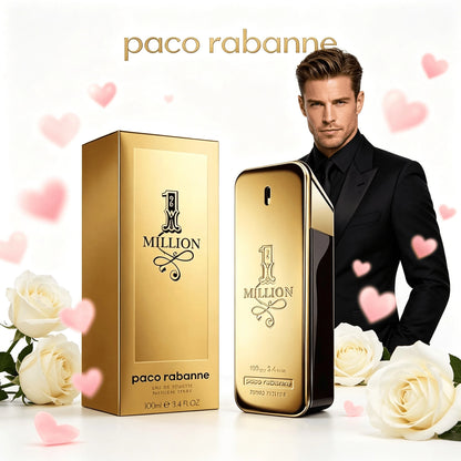 Paco Rabanne 1 Million Eau De Toilette Spray 100ml 3.4 Fl Oz Long-Lasting Spicy Woody Cologne – Luxurious Gold-Bottle Fragrance, The Perfect Gift For Him