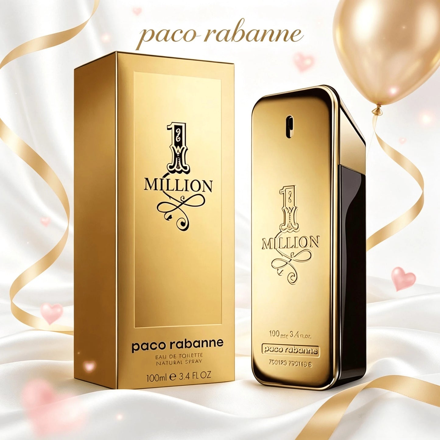 Paco Rabanne 1 Million Eau De Toilette Spray 100ml 3.4 Fl Oz Long-Lasting Spicy Woody Cologne – Luxurious Gold-Bottle Fragrance, The Perfect Gift For Him
