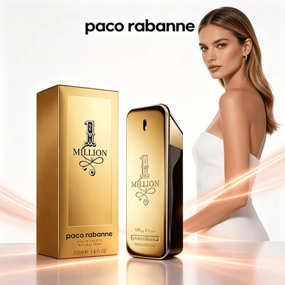 Paco Rabanne 1 Million Eau De Toilette Spray 100ml 3.4 Fl Oz Long-Lasting Spicy Woody Cologne – Luxurious Gold-Bottle Fragrance, The Perfect Gift For Him