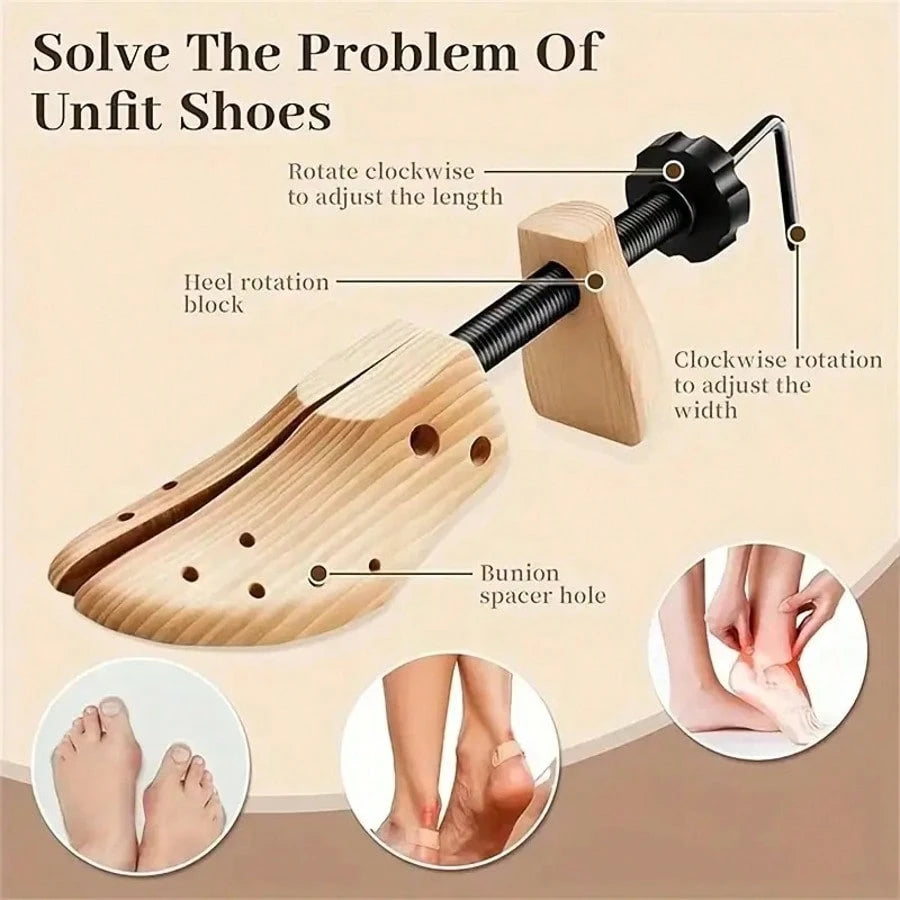 Pair Of Premium Professional 4-Way Shoe Trees, Shoe Stretcher For Men Or Women