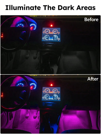 PAKRYS 2pcs LED Car Interior Lights With Touch Sensor, Super Adhesive Or Magnetic Installation, Multi-Color Options (White, Blue, Green, Purple), Portable Reading & Ceiling Decoration Car Lights