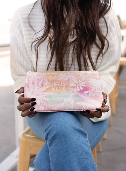 Papaya - Life Is Magic Small Tassel Pouch Clutch Purse Boho Bag APS0066