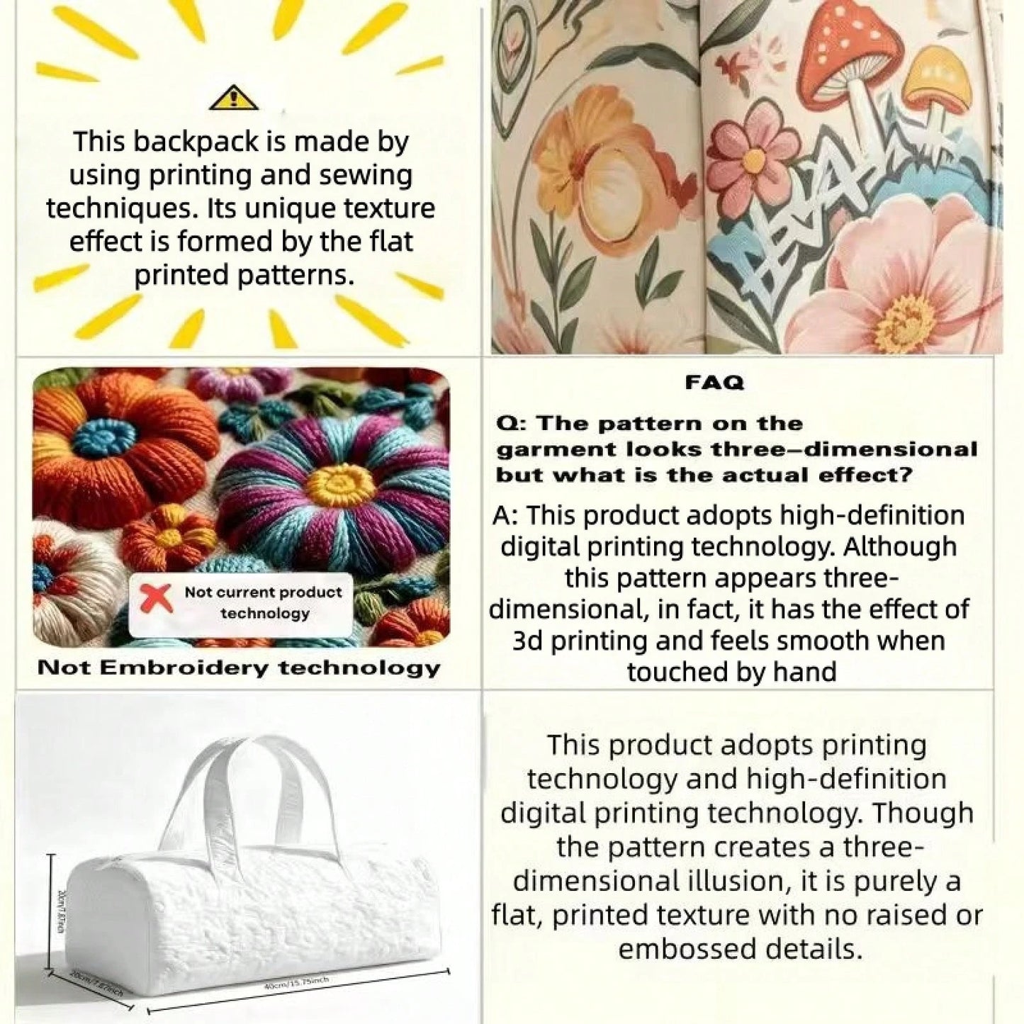 Pastoral Angel Wildflower Hippie Peace Bus 3D Printed Quilted Travel Bag, Stylish Large Duffle Handbag, Portable Weekend Carryall For Women Country