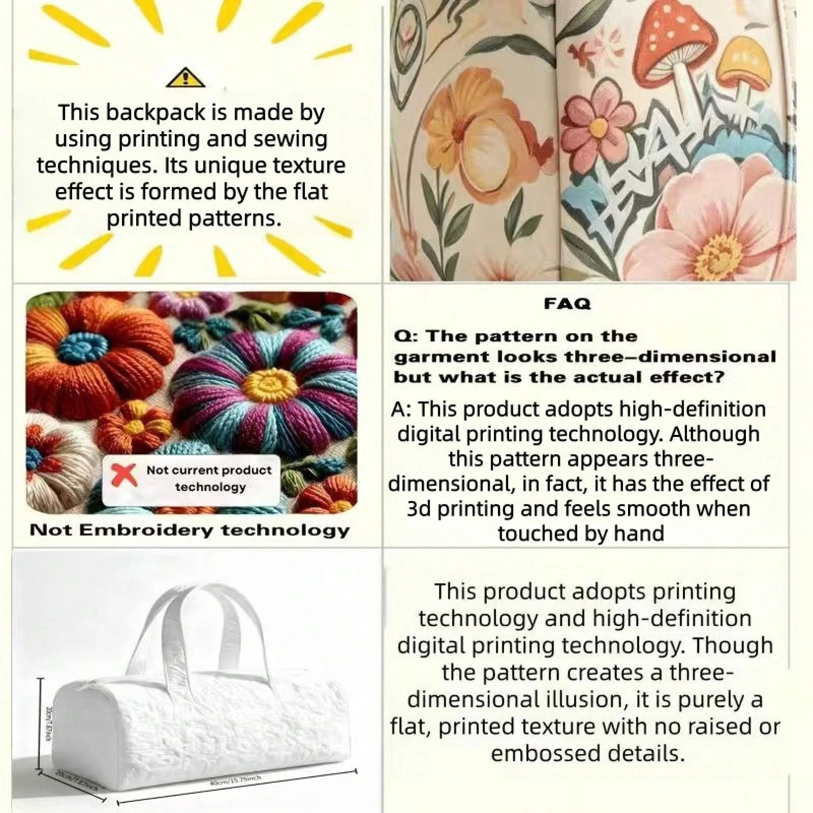 Pastoral Angel Wildflower Hippie Peace Bus 3D Printed Quilted Travel Bag, Stylish Large Duffle Handbag, Portable Weekend Carryall For Women Country