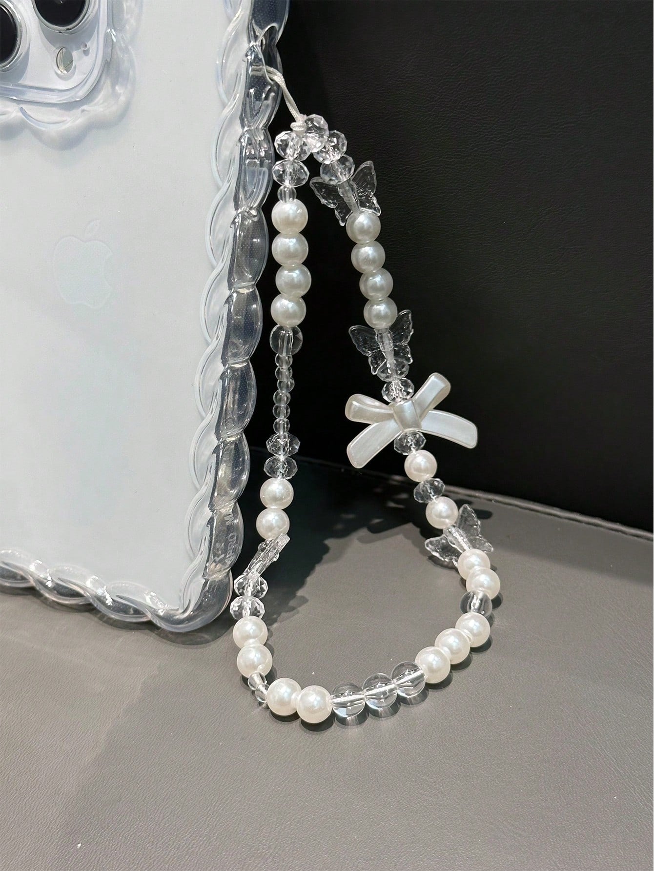 Pearl Bowknot Mobile Phone Case Pendant, Anti-Fall, Anti-Pearl Bowknot Phone Decoration With Chain Gifts For Mother, Family, Friends, Birthday, Holiday Phone Charm, Phone Chain