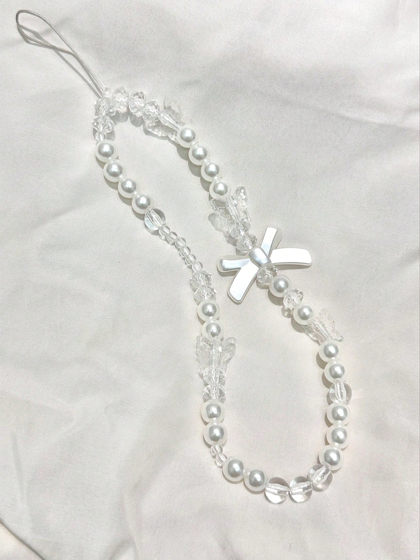 Pearl Bowknot Mobile Phone Case Pendant, Anti-Fall, Anti-Pearl Bowknot Phone Decoration With Chain Gifts For Mother, Family, Friends, Birthday, Holiday Phone Charm, Phone Chain