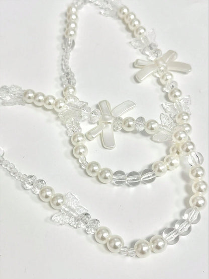 Pearl Bowknot Mobile Phone Case Pendant, Anti-Fall, Anti-Pearl Bowknot Phone Decoration With Chain Gifts For Mother, Family, Friends, Birthday, Holiday Phone Charm, Phone Chain