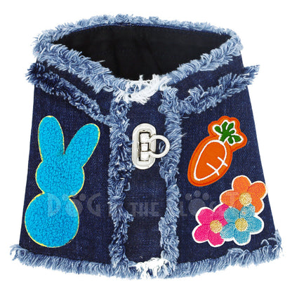 Peep Bunny Denim Harness Vest for Pets