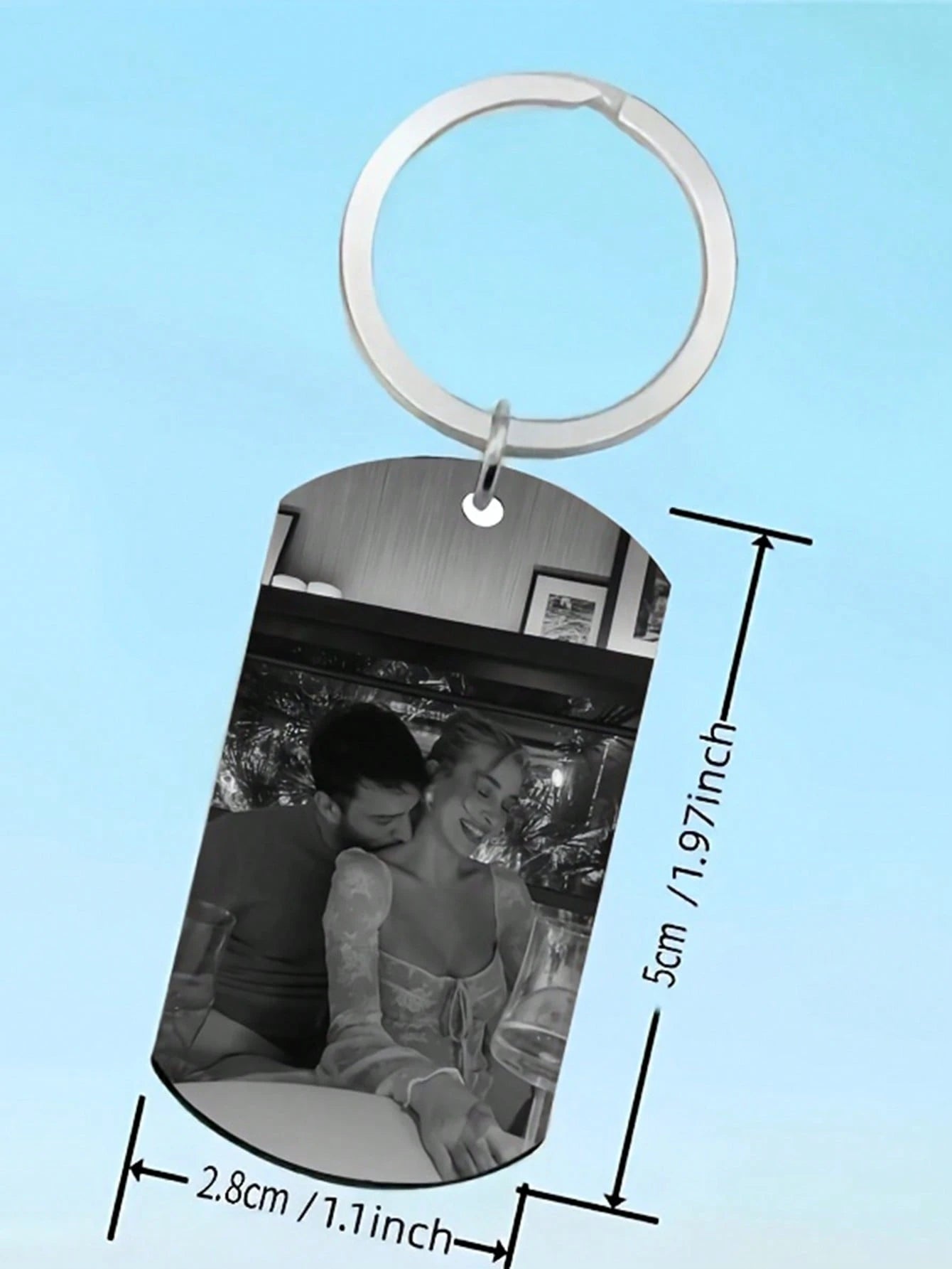 Personalized Engraved Photo Keychain, Anniversary Gift, Backpack Pendant, Birthday Gift, Valentine's Day Gift, Graduation Gift, Christmas Gift, Rose Gold, Platinum, Frosted Gold, Mother's Day Gift, Fa