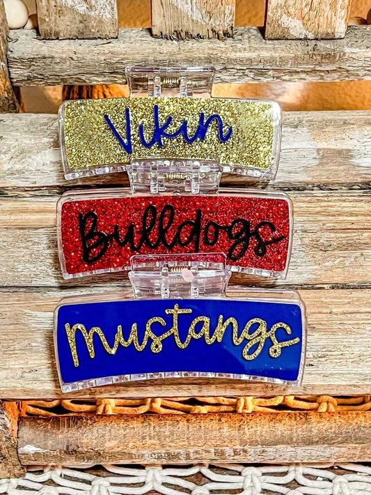 Personalized Gameday Team Name Rainbow Letter Custom Hair Clips, Bridesmaid Gift, Customized Name Hair Accessories, Wedding Claw Clips