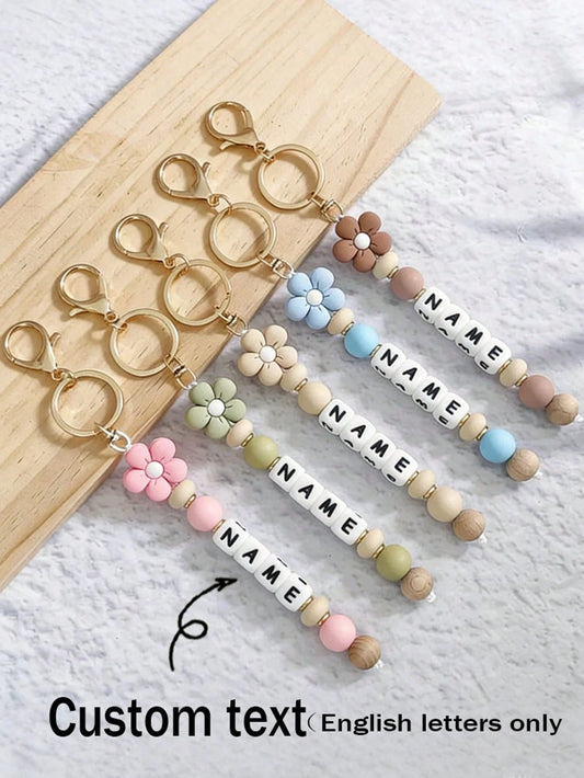 Personalized Handmade Floral Keychain Multi-Color Valentine's Day Gift Travel Essentials Kawaii Holiday Essential