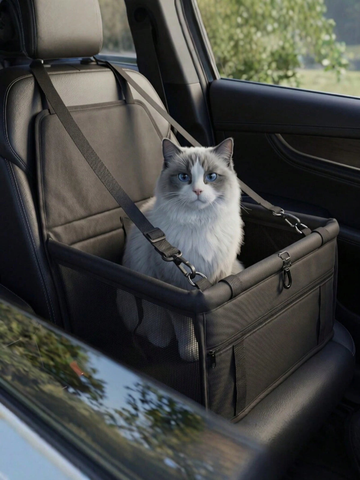 Pet Car Booster Seat-Breathable Travel Model With An Adjustable Safety Tether, Designed Specifically For Small Dogs And Cats.Car Acessesories Interior,Puppy Keep￼,Dog Accesssories