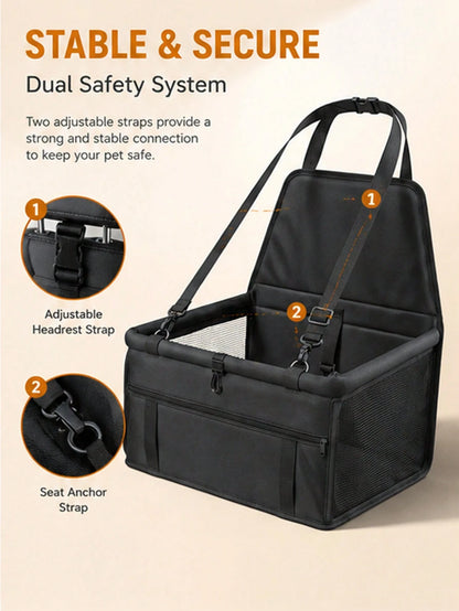 Pet Car Booster Seat-Breathable Travel Model With An Adjustable Safety Tether, Designed Specifically For Small Dogs And Cats.Car Acessesories Interior,Puppy Keep￼,Dog Accesssories
