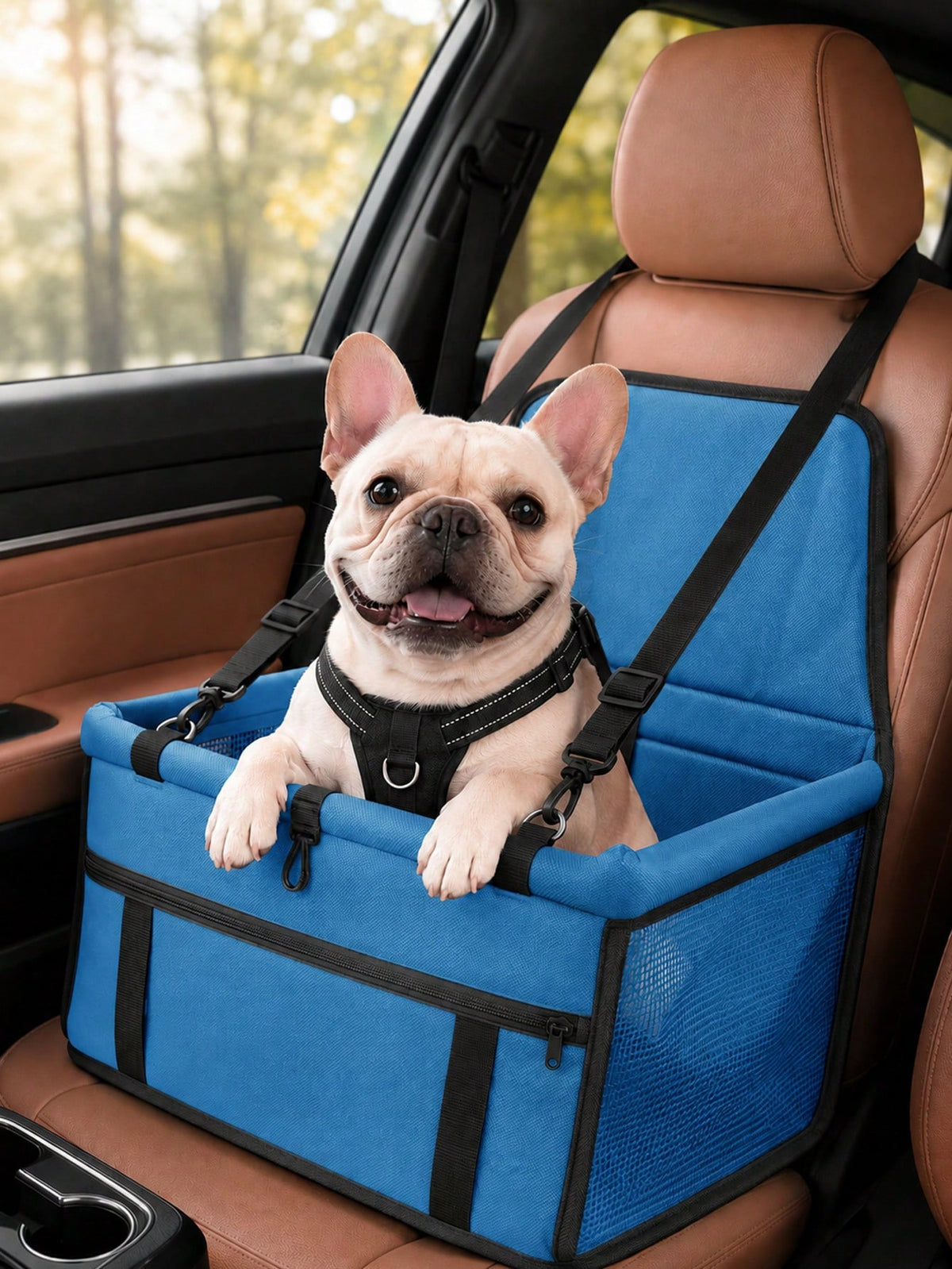 Pet Car Booster Seat-Breathable Travel Model With An Adjustable Safety Tether, Designed Specifically For Small Dogs And Cats.Car Acessesories Interior,Puppy Keep￼,Dog Accesssories