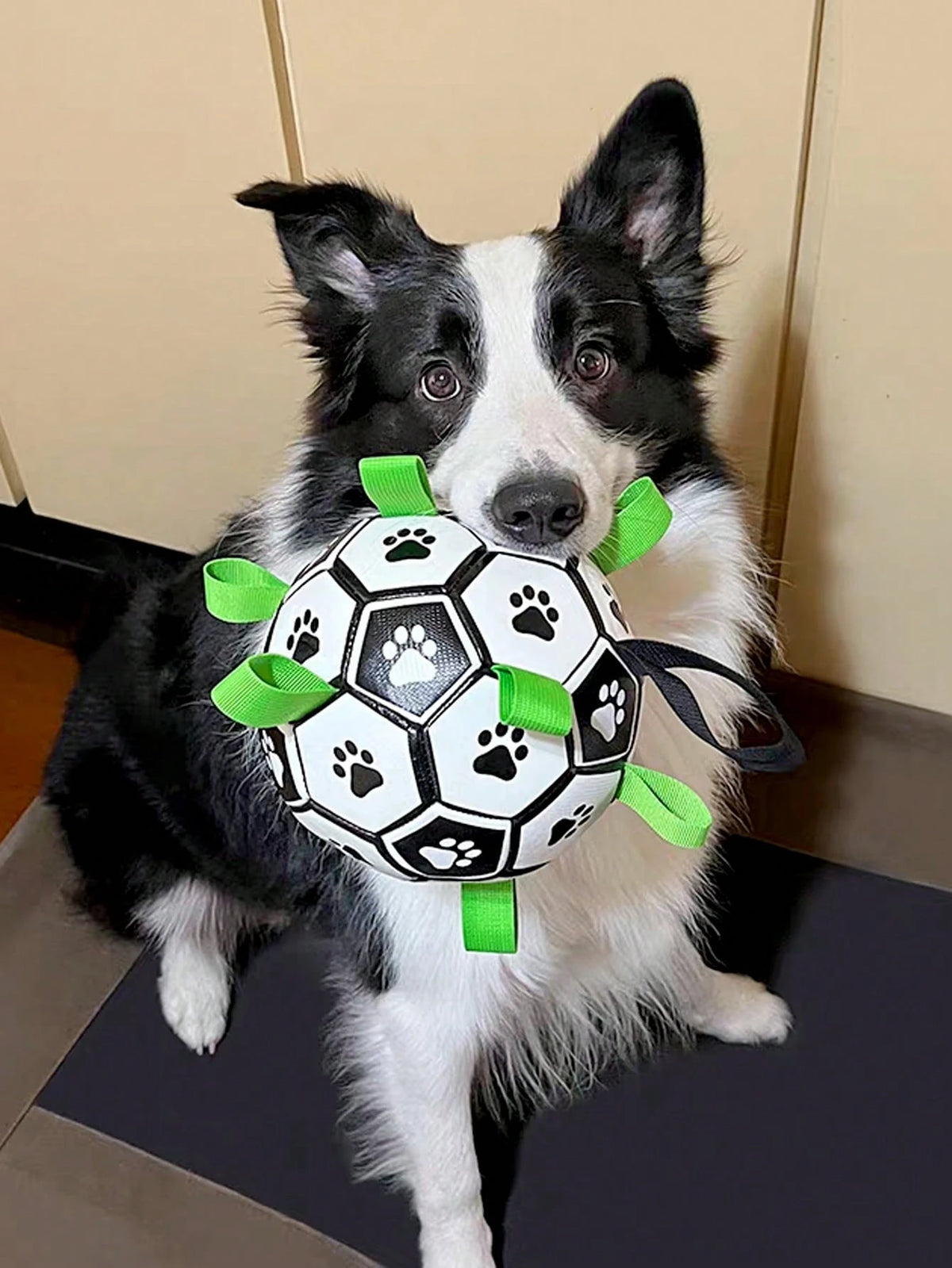Pet Dog Toy With Built-In Woven Strap Football, Interactive Dog Toy For Indoor And Outdoor, Regular Dog Football Suitable For Small, Medium And Large Dogs