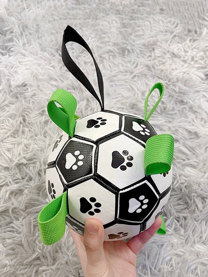 Pet Dog Toy With Built-In Woven Strap Football, Interactive Dog Toy For Indoor And Outdoor, Regular Dog Football Suitable For Small, Medium And Large Dogs