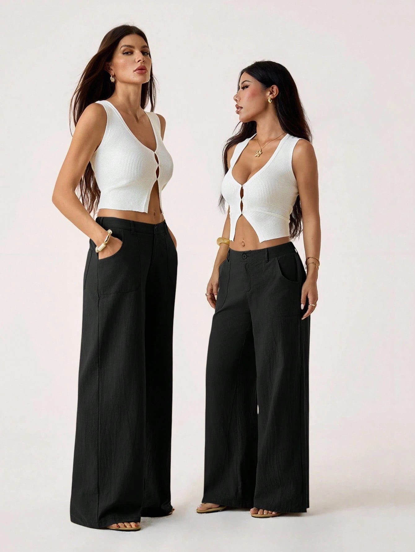 PETITE 100% Washed Cotton Low Waist Straight Pants Loose Pants For Women Linen Pants Women Wide Leg Pants Palazzo Pants Women,Petite Women