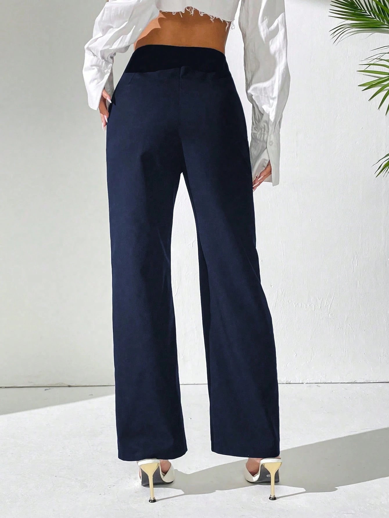 PETITE Ladies" Solid Color Casual Daily Wear Straight-Legged Pants Fall Cloth For Women,Petite Women