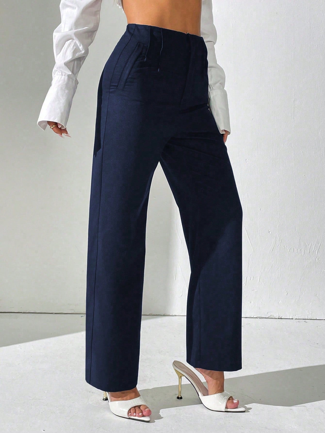 PETITE Ladies" Solid Color Casual Daily Wear Straight-Legged Pants Fall Cloth For Women,Petite Women