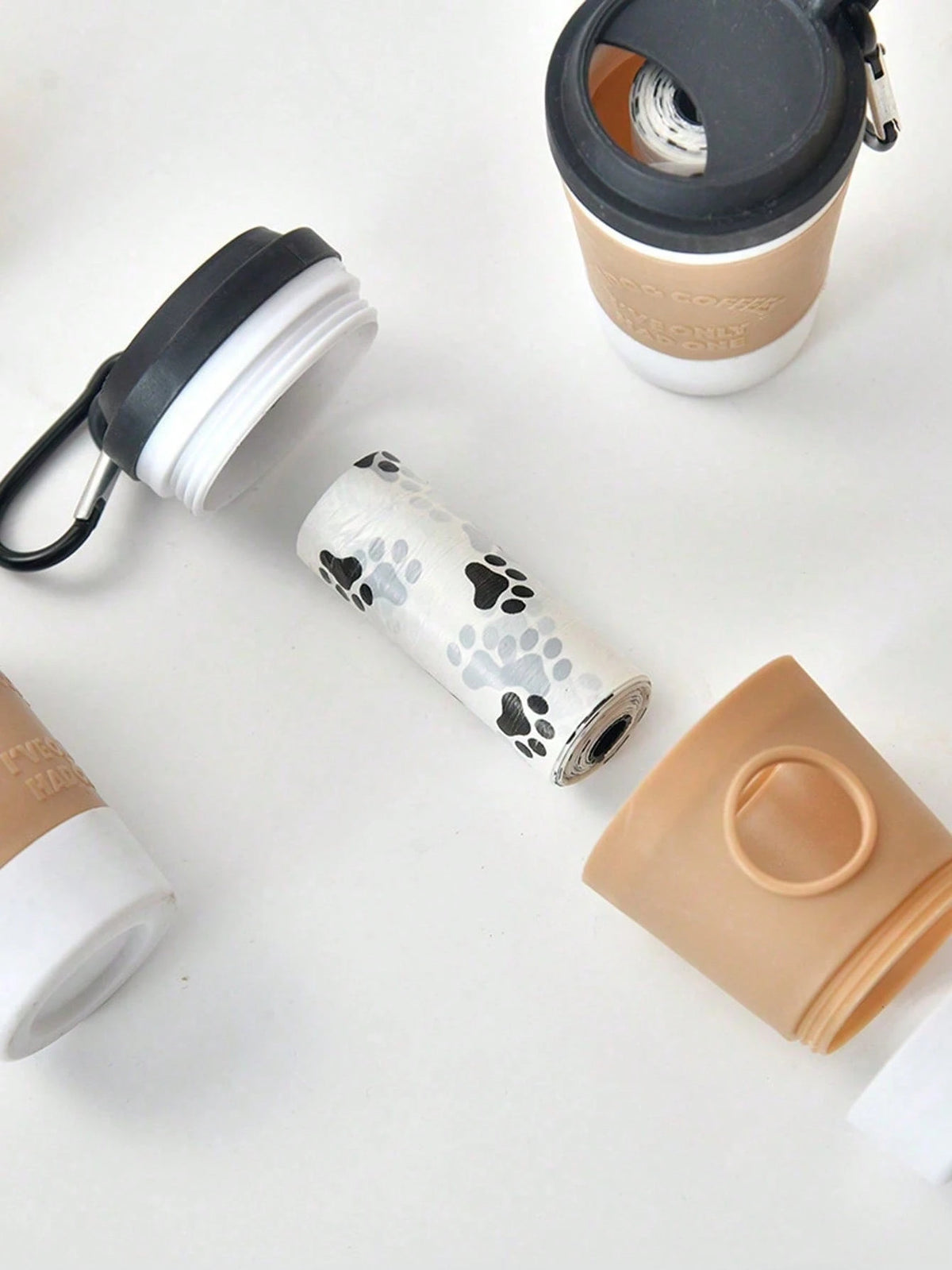 PETSIN Coffee Cup Pet Garbage Bag Dispenser, Portable Outdoor Dog Poop Bag Holder
