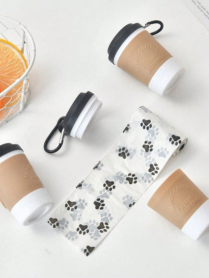 PETSIN Coffee Cup Pet Garbage Bag Dispenser, Portable Outdoor Dog Poop Bag Holder