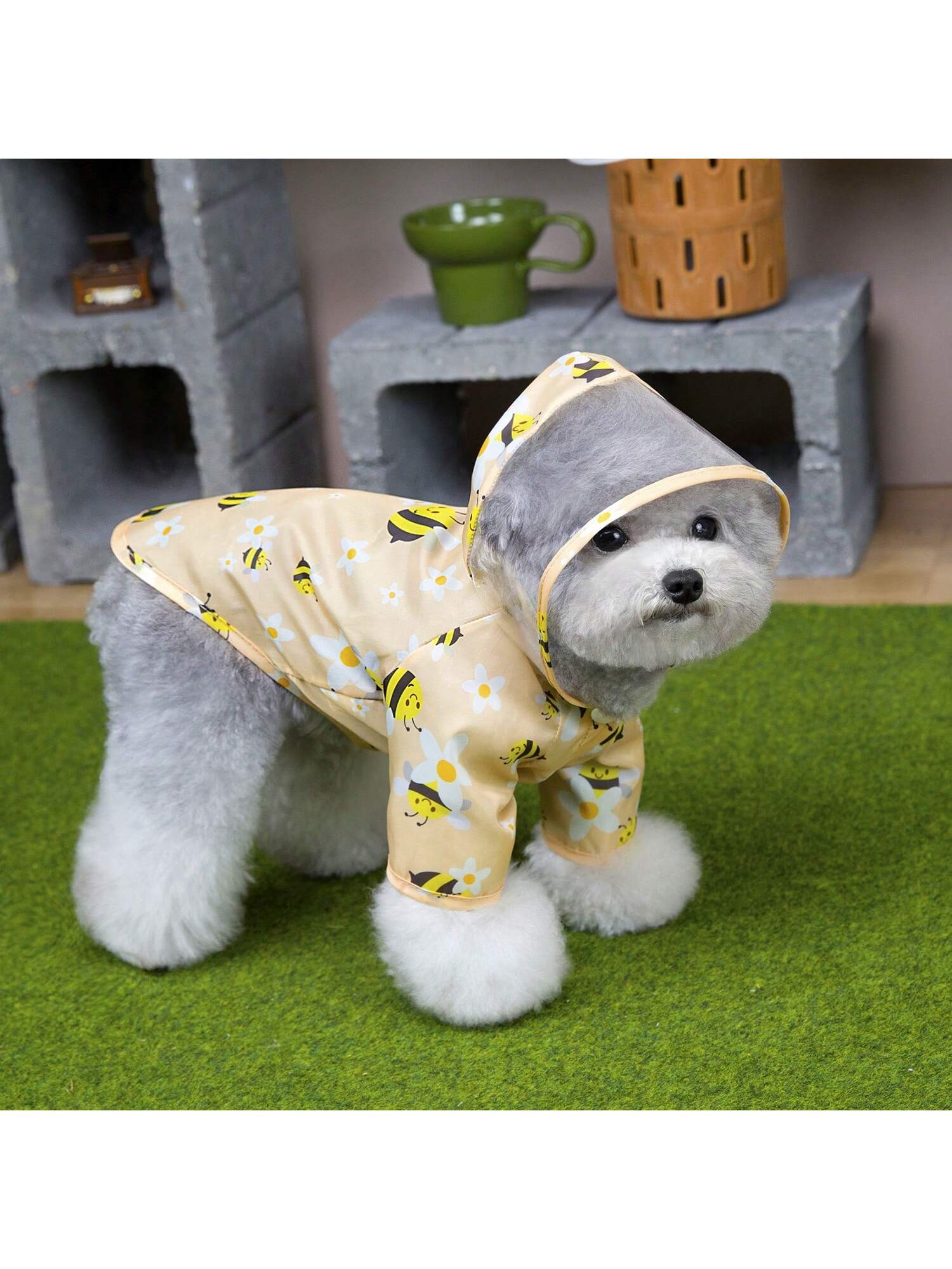 PETSIN Dog Raincoat, Pet Waterproof Clothing, Spring And Summer Animal Waterproof Raincoat, Dog Clothing, Cat Clothing, Animal Clothing, Spring And Dog Clothing, British Dog Clothing, European And Ame