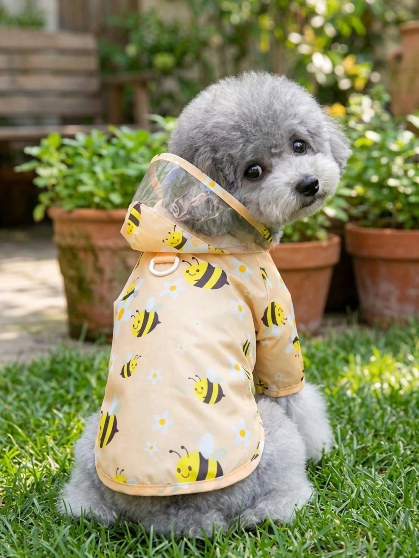 PETSIN Dog Raincoat, Pet Waterproof Clothing, Spring And Summer Animal Waterproof Raincoat, Dog Clothing, Cat Clothing, Animal Clothing, Spring And Dog Clothing, British Dog Clothing, European And Ame