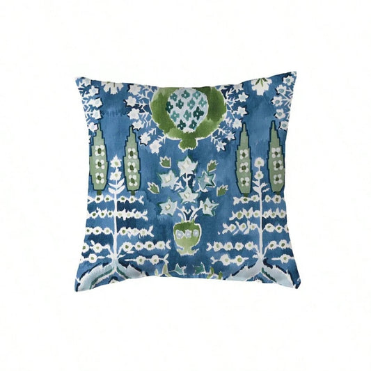 Pillow Cover: Blue Green Accent Pillow Cover, Like,Blue & Green Chinoiserie Throw Pillow Cover, Watercolor Botanical Decorative Cushion Cover For Couch Sofa Bed Living Room