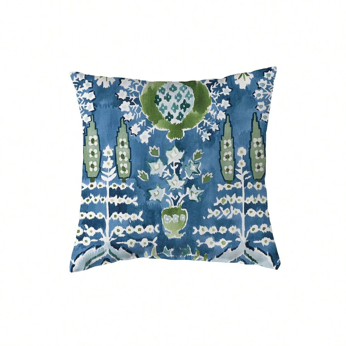 Pillow Cover: Blue Green Accent Pillow Cover, Like,Blue & Green Chinoiserie Throw Pillow Cover, Watercolor Botanical Decorative Cushion Cover For Couch Sofa Bed Living Room