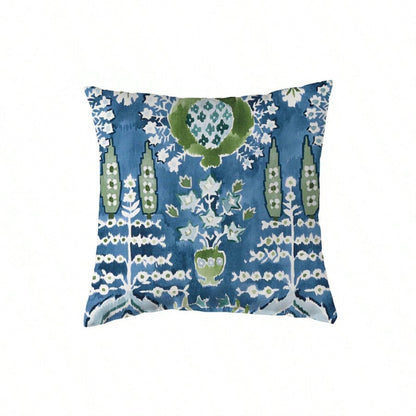 Pillow Cover: Blue Green Accent Pillow Cover, Like,Blue & Green Chinoiserie Throw Pillow Cover, Watercolor Botanical Decorative Cushion Cover For Couch Sofa Bed Living Room