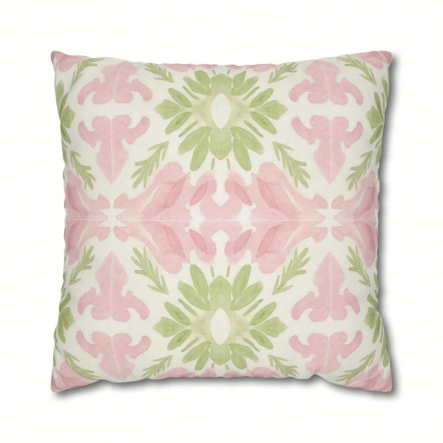[Pillow Cover]Pink And Green Watercolor Abstract Pillow Cover Dorm Dr For College Giome And Apartt Dr Tow Pillows For Couch