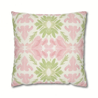 [Pillow Cover]Pink And Green Watercolor Abstract Pillow Cover Dorm Dr For College Giome And Apartt Dr Tow Pillows For Couch
