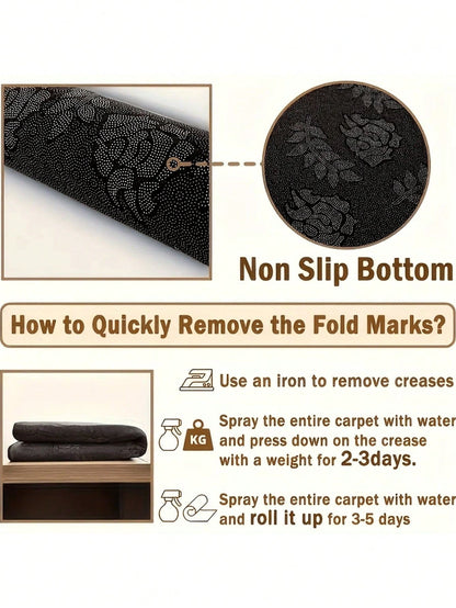 Pink Cherry Blossom Border Car Trunk Mat Non-Slip Rubber Back Waterproof Stain Resistant Cargo Liner Machine Washable Pet Hair Proof Trunk Protector Pad For SUV Sedan CUV Van Camping Road Trip Dog Own