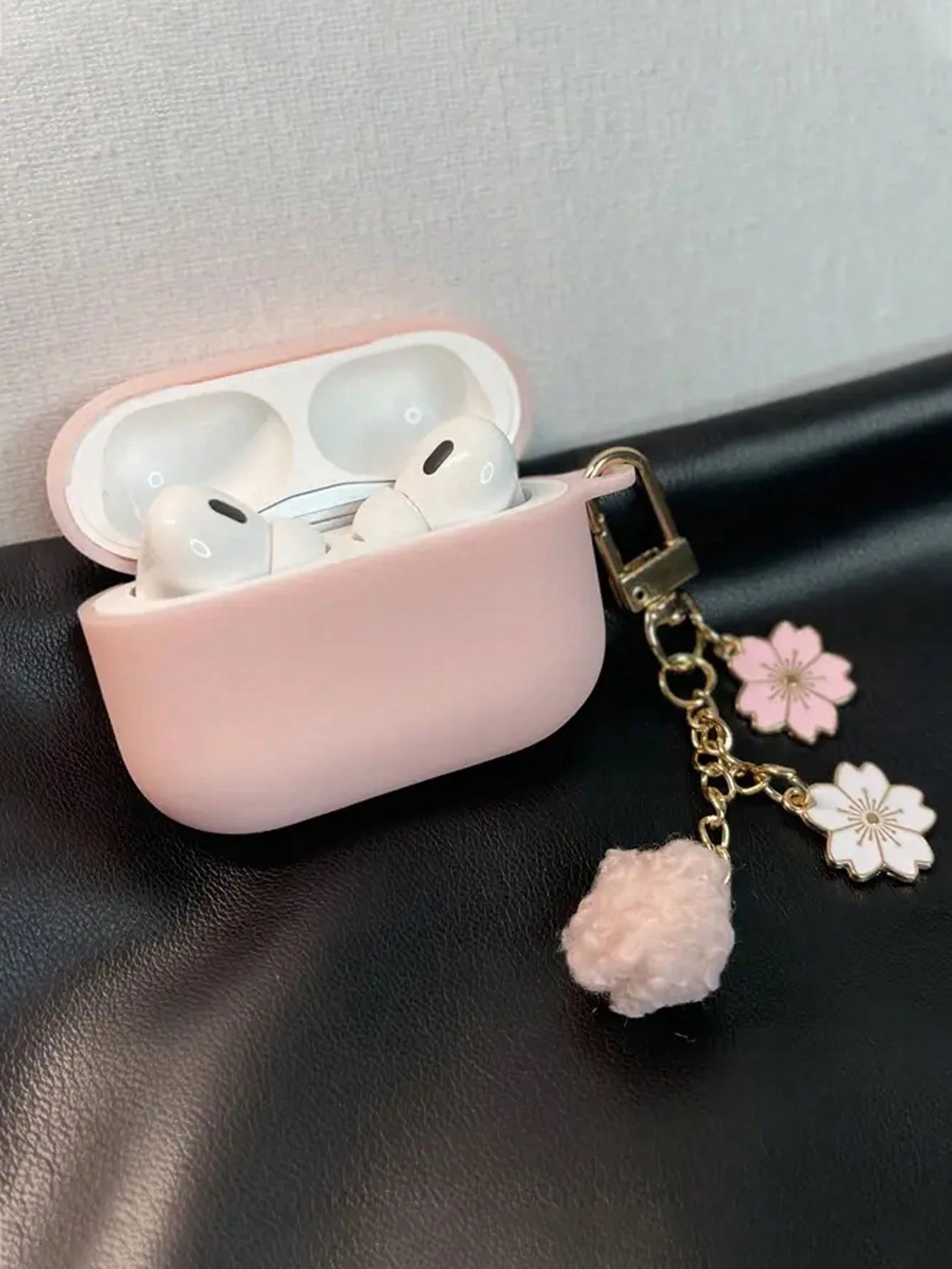 Pink Silicone Flower Elements Case Compatible With Airpods Pro 2/ 3rd Generation 1pc Silicone Protective Earphone Case Spring Birthday Gift